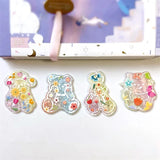 50pcs Flowers Pattern Print Acrylic Beads DIY Jewelry Earring/Garment Accessory