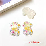 50pcs Flowers Pattern Print Acrylic Beads DIY Jewelry Earring/Garment Accessory