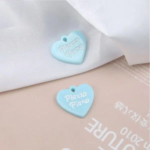 50pcs Geometric Hearts Resin Charms DIY Jewelry Earrings Pendant Accessory