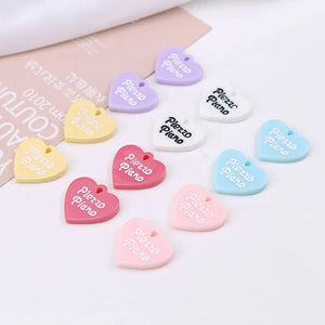 50pcs Geometric Hearts Resin Charms DIY Jewelry Earrings Pendant Accessory