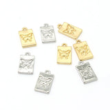 50pcs Square Card Butterfly Charm DIY Pendants Wedding Jewelry