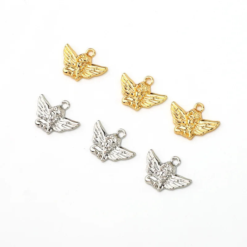 50pcs Alloy Cupid Charm DIY Angle Wing Pendants for Wedding Jewelry