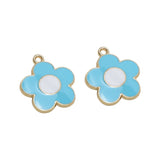 50pcs Alloy Drop Oil Charms Flowers Shape DIY Jewelry Earring/Bracelet Pendants