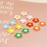 50pcs Alloy Drop Oil Charms Flowers Shape DIY Jewelry Earring/Bracelet Pendants