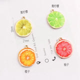 50pcs Mixed Oil Drop Zinc Alloy Fruits Charms Gold-Color Pendants