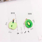 50pcs Mixed Oil Drop Zinc Alloy Fruits Charms Gold-Color Pendants
