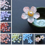 50pcs Glass Leaves Petals Charm Beads Connectors DIY Earrings Jewelry Making