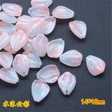 50pcs Glass Leaves Petals Charm Beads Connectors DIY Earrings Jewelry Making