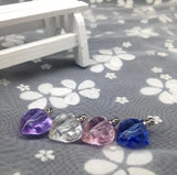 50pcs Heart Crystal Vial Pendants Glass Perfume Oil Bottle Charms