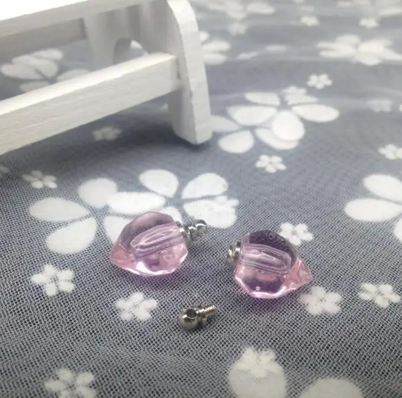 50pcs Heart Crystal Vial Pendants Glass Perfume Oil Bottle Charms