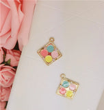 50pcs Pressed Powder Pendant DIY Accessories for Necklace Bracelet Headdress