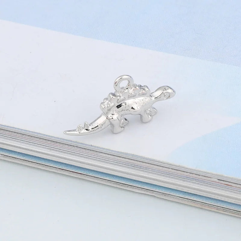 50pcs Silver Alloy Dinosaur Stegosaurus Pendants for DIY Jewelry