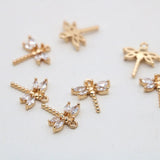 50pcs Zircon Dragonfly Floating Locket Charms DIY Jewelry Accessories
