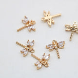 50pcs Zircon Dragonfly Floating Locket Charms DIY Jewelry Accessories