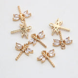 50pcs Zircon Dragonfly Floating Locket Charms DIY Jewelry Accessories