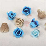 50pcs Polymer Clay Flower Spacer Beads Charms 10mm/12mm