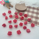 50pcs 12mm Polymer Clay Rose Flower Beads DIY Jewelry Ornaments