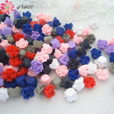 50pcs 12mm Polymer Clay Rose Flower Beads DIY Jewelry Ornaments