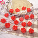 50pcs 12mm Polymer Clay Rose Flower Beads DIY Jewelry Ornaments