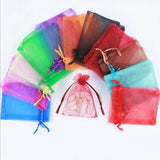 50pcs/lot Organza Drawstring Bags for Wedding Party - 7x9, 13x18, 20x30