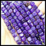 50pcs Nature Cubic Gem Stone Beads - 8x8mm Square Shape Strings
