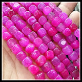 50pcs Nature Cubic Gem Stone Beads - 8x8mm Square Shape Strings