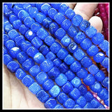 50pcs Nature Cubic Gem Stone Beads - 8x8mm Square Shape Strings