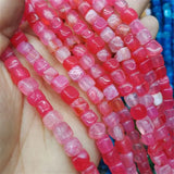 50pcs Agate Stone Beads Strings 8x8mm Square Shape Natural Semi Precious Stone