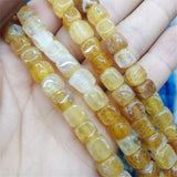 50pcs Agate Stone Beads Strings 8x8mm Square Shape Natural Semi Precious Stone