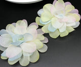 50pcs Tie Dye Rainbow Organza Hair Bow Supplies 80mm Braidsmaid Chiffon Deco