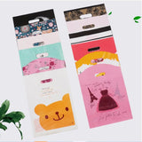 50pcs Small Jewelry Bag Pattern Plastic Bag with Handle 15x20cm for Candy Cookie