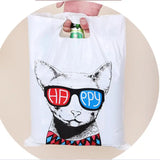 50pcs Small Jewelry Bag Pattern Plastic Bag with Handle 15x20cm for Candy Cookie