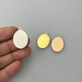 50pcs Oval Charm Stainless Steel Laser Engraved Logo Tag for Bracelet