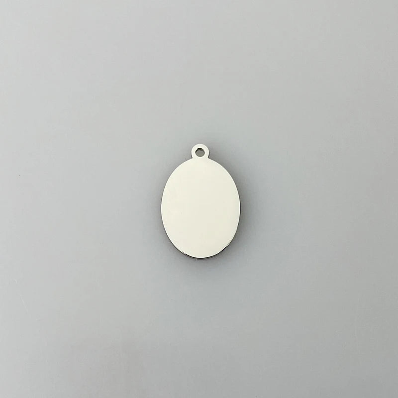 50pcs Oval Charm Stainless Steel Laser Engraved Logo Tag for Bracelet