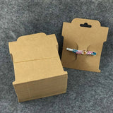 50pcs Hair Clip Display Cards - White/Kraft/Black Paper Cardboard
