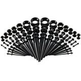 50pcs Acrylic Silicone Ear Plugs Tunnels Pierce Gauge Kit 3-12 mm Body Piercing