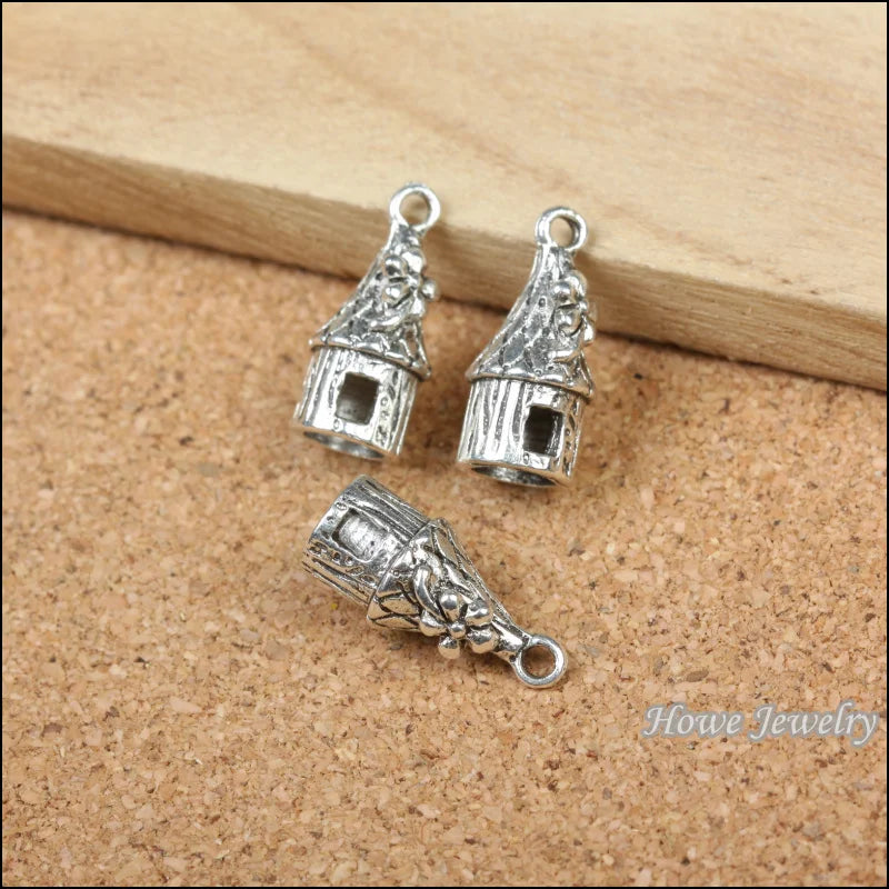 50pcs Silver Tone Plated House Pendant for Necklaces & Pendants DIY Jewelry B060