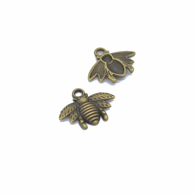 50pcs Vintage Ornament Bee Alloy Charms for DIY Bracelet Necklace Jewelry Making