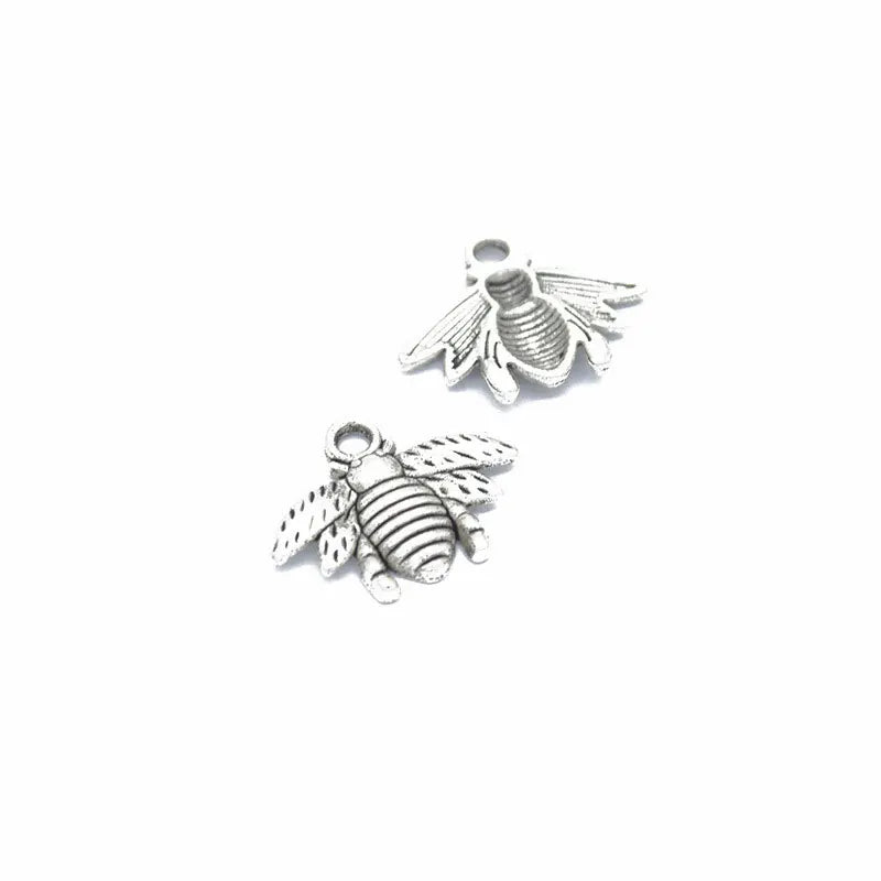 50pcs Vintage Ornament Bee Alloy Charms for DIY Bracelet Necklace Jewelry Making
