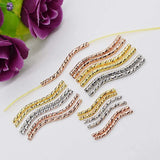 50pcs Yellow Knoted Plated DIY Jewelry S Shape Lock Necklace Hook