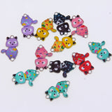 50pcs Love Cat Charms Enamel Dripping Oil Alloy Jewelry Accessorie