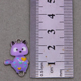 50pcs Love Cat Charms Enamel Dripping Oil Alloy Jewelry Accessorie