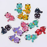 50pcs Love Cat Charms Enamel Dripping Oil Alloy Jewelry Accessorie