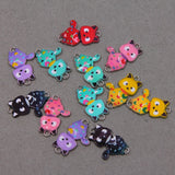 50pcs Love Cat Charms Enamel Dripping Oil Alloy Jewelry Accessorie