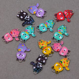 50pcs Love Cat Charms Enamel Dripping Oil Alloy Jewelry Accessorie