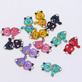 50pcs Love Cat Charms Enamel Dripping Oil Alloy Jewelry Accessorie
