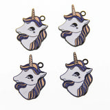 50pcs Colorful Unicorn Charms for Pendants Keychains Enamel DIY Accessories
