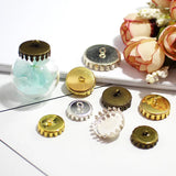 50pcs DIY Glass Cover Accessories Tooth Edge Pattern Hat Disc Bottom Bracket