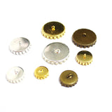 50pcs DIY Glass Cover Accessories Tooth Edge Pattern Hat Disc Bottom Bracket