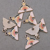 50pcs Rainbow Cloud Enamel Charms for DIY Necklaces Bracelets